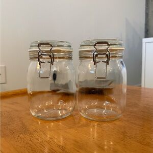 2 IKEA KORKEN 1L 34OZ Modern Glass Sealable Storage Containers